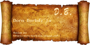 Dorn Borbála névjegykártya